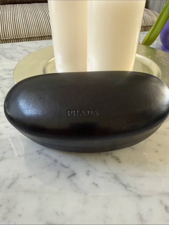 Prada Black Aviator Sunglasses with Gray Lenses and Case